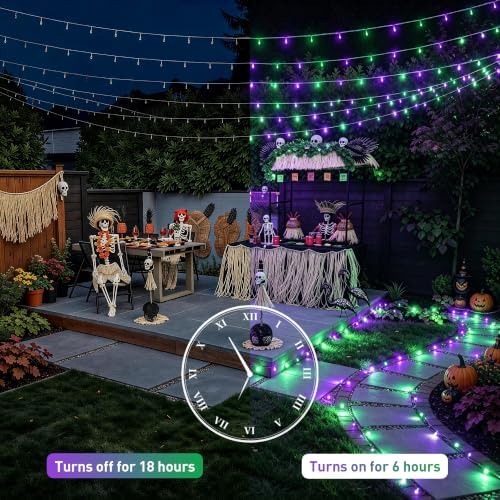 JMEXSUSS 600 LED Purple Green String Lights Plug in Indoor Outdoor - Image 6