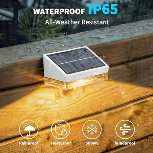 NIORSUN Solar Fence Lights 16 Pack, Outdoor Solar Lights with 3 Color Temperatures, IP65 Waterproof Wide-Angle LED Lighting for Fence, Patio, Yard, Deck, Wall, Garden (White) - Image 6
