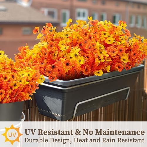 ColoPlay 16 Bundles Artificial Mums for Outdoors, Fake Flowers Fall Decor - Image 4
