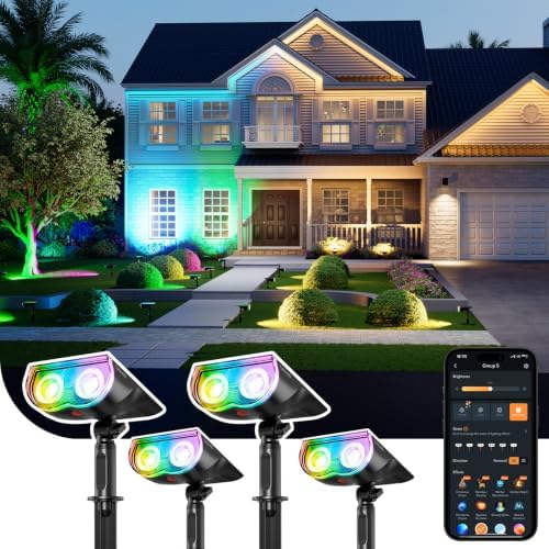Linkind Smart Solar Spot Lights Outdoor SL5C, IP67 Waterproof Solar Lights by Linkind