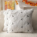 Fall Pillow Covers 16x16 Set of 2 White Pumpkin Decorations for Home by 4THEmotion