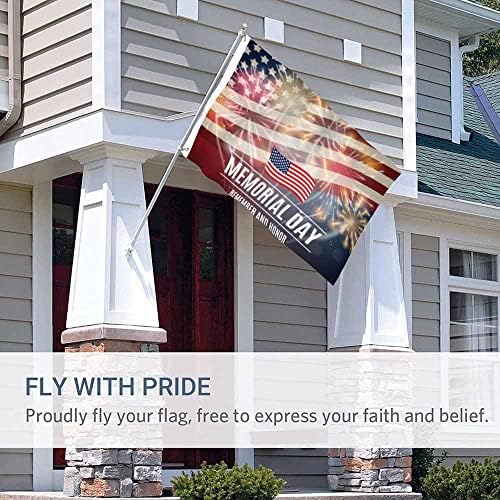 Yekiua Memorial Day Flag 3X5 Outdoor USA Patriotic American 4Th Of July Day Remember Double Sided Flags All Weather Long Lasting With 2 Brass Grommets - Image 5