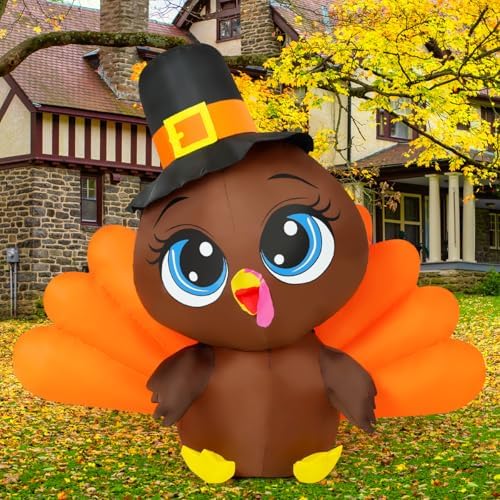 COMIN 5.4 FT Thanksgiving Turkey Inflatables Outdoor Decorations by COMIN