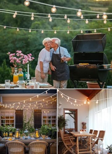 Brightown 30 FT Outdoor String Lights - Commercial Globe Patio Lights with 30 G40 LED Shatterproof Bulbs, Waterproof Connectable Hanging Light for Backyard Bistro Porch Cafe Deck - Image 6