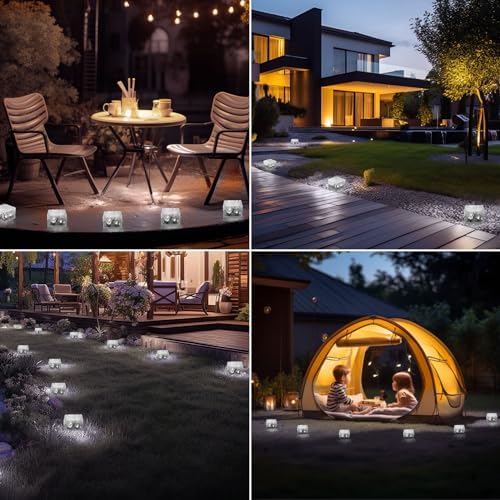 MLKNK Solar Brick Lights-Outdoor Solar Lights for Yard 3 Pack Garden Decor - Image 5