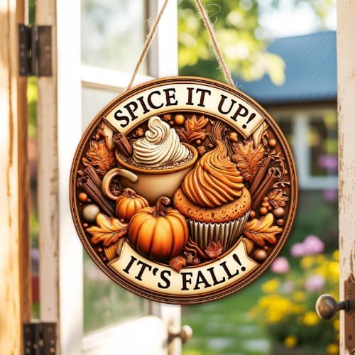 Pumpkin Spice Cafe Fall Decorations Wooden Hanging Sign, Spice it up Sign - Image 7