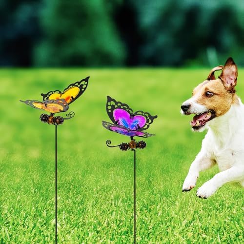 Butterfly Garden Stakes,Butterfly Kit Made of Glass and Metal - Image 4