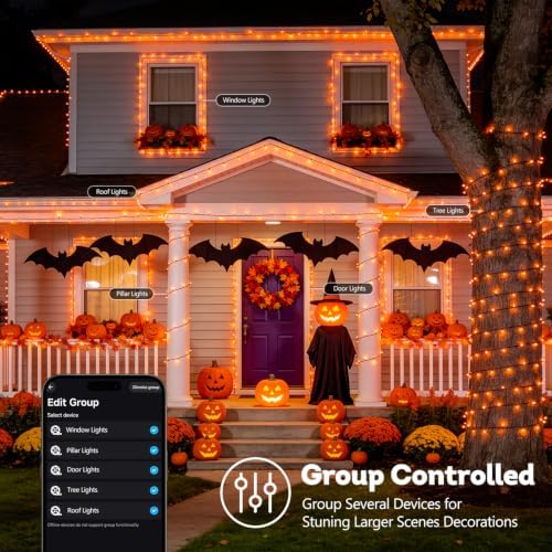 JMEXSUSS Color Changing String Lights for Halloween, 66ft 200 LEDs, RGB - Image 3