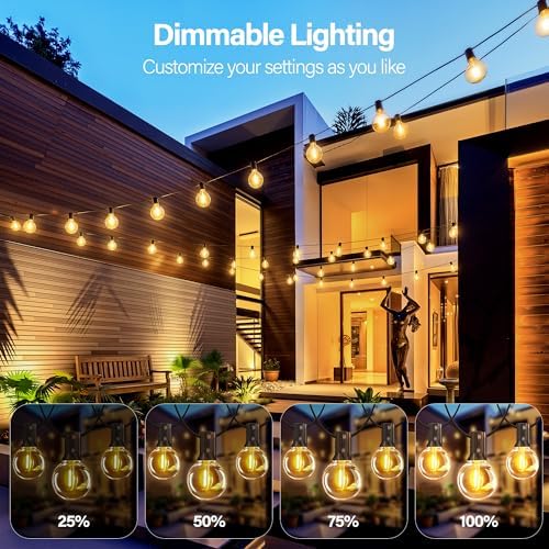 Outdoor String Lights, 100FT G40 Patio Lights with Remote, Balck - Image 3