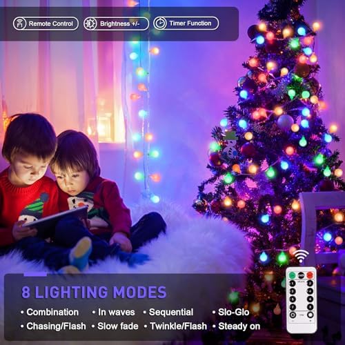 JMEXSUSS 33ft 100 LED Battery Operated Christmas Lights Outdoor Waterproof - Image 6