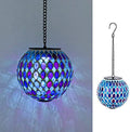 VCUTEKA Hanging Solar Lanterns Mosaic Crackle Glass Solar Light, Multicolor by VCUTEKA