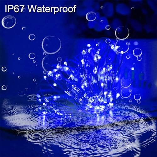 Solar Fairy Christmas String Lights, Blue 100Led Outdoor Waterproof - Image 3