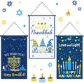 Tegeme 3 Pcs Hanukkah Door Sign Flag Chanukah Door Blue White Doors Banner by Tegeme
