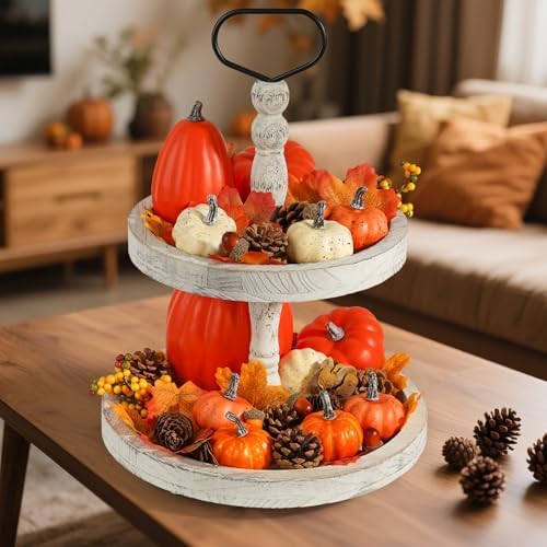 Artmag 51 PCS Artificial Pumpkins, Fall Harvest Decorations with Acorns, Pinecones, Berries, Maple Leaves for Farmhouse Fall Thansgiving Halloween Decor Decoration - Image 5