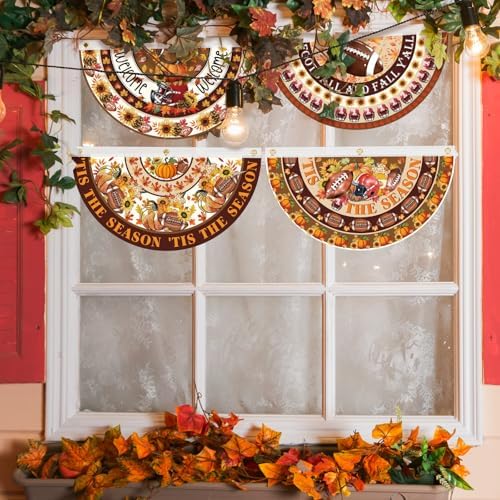 6 Pcs Fall Football Bunting Flag Fall Football Outdoor Half Banner - Image 5