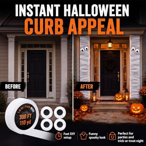 Marspark 5 Pcs Halloween Mummy Decoration Halloween DIY Wrap Kit - Image 5