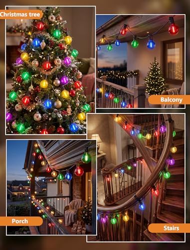 25FT G40 LED Multicolor Christmas String Lights Outdoor, 25 Globe Bulbs - Image 5