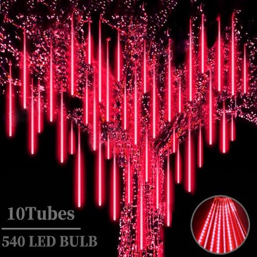 Meteor Shower Lights, 20 Inch 10 Tube 540 LED Multicolor Raindrop Lights for Outdoor Xmas Patio Garden Roof Eaves Decoration (Can Connect 100 Sets) by Roytong