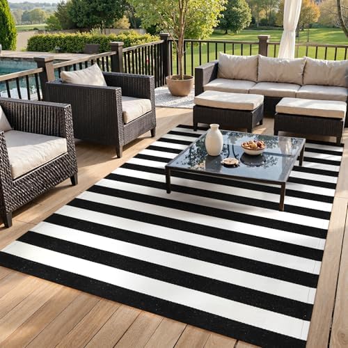 KIMODE Black and White Rug Fall Patio Porch Rug Large Living Room Decor - Image 7