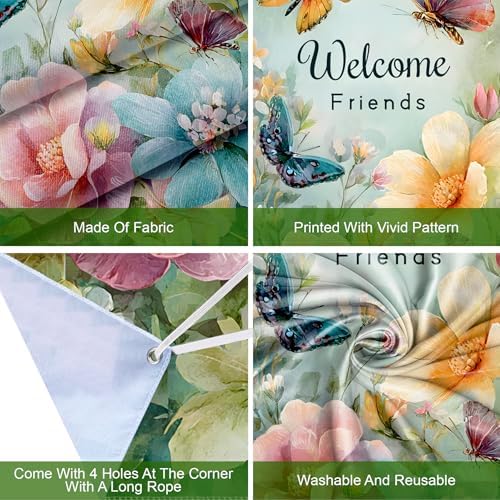 Front Door Covers Decorative, Spring Flower Design Door Curtain 70.8 x 35.4 Inch for Porch Outdoor Indoor Home Decor (Colorful-229) - Image 3