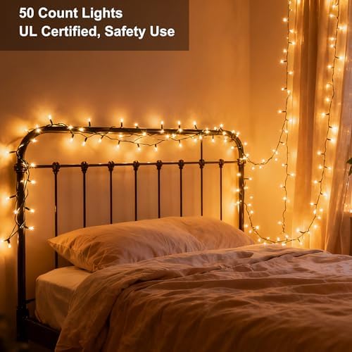 BrizLabs Clear Christmas Lights, 50 Count Warm White Incandescent Lights - Image 4