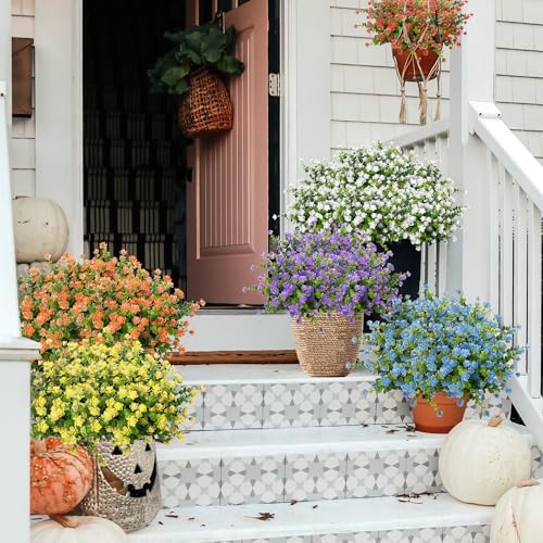 NETAP Outdoor Artificial Flowers UV Resistant, 20 Bundles Fake Realistic Floral Greenery Plants for Outside Porch, Window Boxes, Garden, Yard, Inside Home Table Decor, MixColorA - Image 6