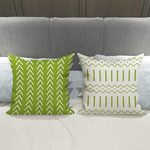 YCOLL Pillow Covers 20x20 Set of 4, Modern Sofa Throw Pillow Cover, Decorative Outdoor Linen Fabric Pillow Case for Couch Bed Car, Sage Green - Image 4