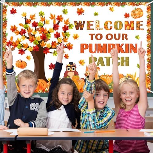 AIBIIN 7x5ft Welcome to Our Pumpkin Patch Banner Decorations - Image 4