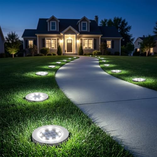 INCX 4.6 inch Solar Lights Outdoor Waterproof, 4 Pack Solar Light for Outside, Garden Lights Landscape Lighting for Patio Pathway Lawn Yard Deck Driveway Walkway, Cold White - Image 4