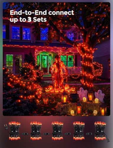 Brightown 40Ft Orange Halloween Fall Lights for Outdoor Indoor Decorations - Image 5