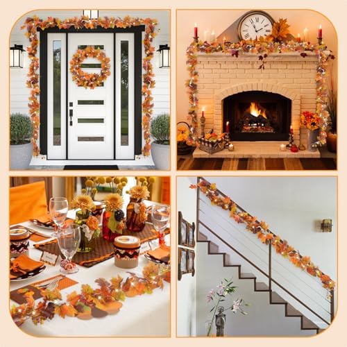 2-Pack 6FT Thankgiving Fall Leaves Garland Decorations - Image 5