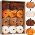 Super Holiday 12PCS Artificial Velvet Pumpkins Decor, 4 Colors Foam Faux Flocked Pumpkins Decoration for Fall Harvest Theme Party Wedding Halloween Thanksgiving Table Decor. by SuperHoliday