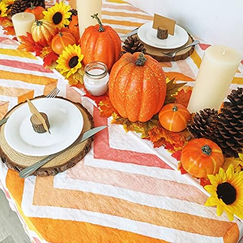 Winlyn 7 Pcs Assorted Artificial Orange Pumpkins Harvest Decorative Foam Pumpkins for Farmhouse Rustic Fall Thanksgiving Halloween Tabletop Centerpiece Mantel Shelf Kitchen Decoration - Image 4