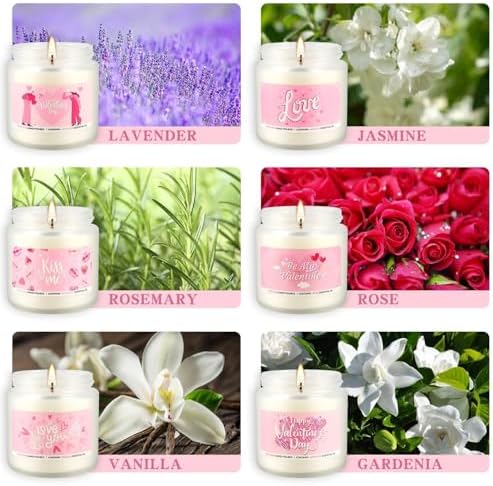 12-Pack Scented Candles Gift Set - 2oz Soy Wax Aromatherapy Candles with 6 Assorted Fragrances, Hand Poured Natural Essential Oil Jar Candles for Home Office Yoga Decor, Birthday Christmas Mother's Da - Image 4