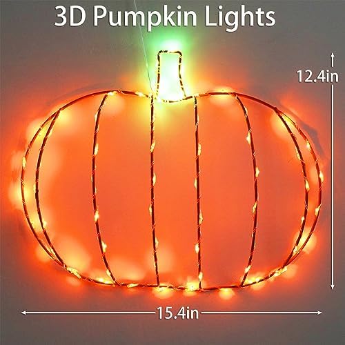 Fall Thanksgiving Window Lights, 2Pack Light up Pumpkin and Maple Leaf - Image 6