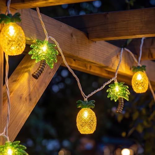 Oviejo 8.5FT Tiki Bar String Lights,10 LED Palm Tree Pineapple Decorations Lights,Connectable Summer Fairy Lights for Tiki Bar,Patio,Garden & Party Decor by Oviejo