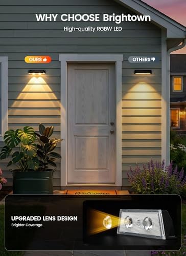 Brightown 8 Pack Solar Fence Lights Outdoor, 3000/4000/6000K/RGB 12 Modes - Image 5