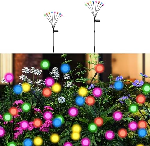 Solar Firefly Lights Outdoor Multicolor Swaying Garden Decor 2 PK by Unknown