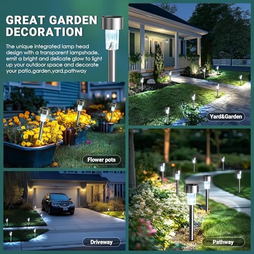 GIGALUMI Outdoor Waterproof Solar Garden Lights, 20 Pack Cold White - Image 2