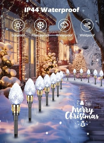 2 Pack Strawberry C9 Christmas Pathway Lights Outdoor, Total 34.8 Feet - Image 4