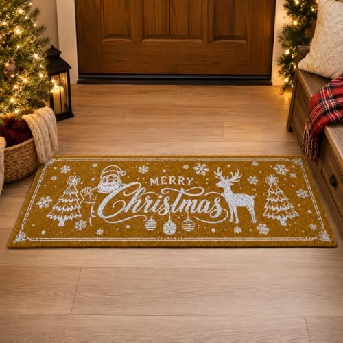 Long Doormat 48x 16 inch Merry Christmas Doormat Welcome Door Mat for Winter Christmas Front Door Outdoor Indoor Porch Entrance Decor - Image 4