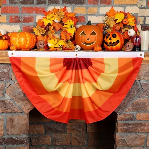 Newwiee 1 Pcs Thanksgiving Fall Bunting for Outside, Red, 3 x 6 ft - Image 4