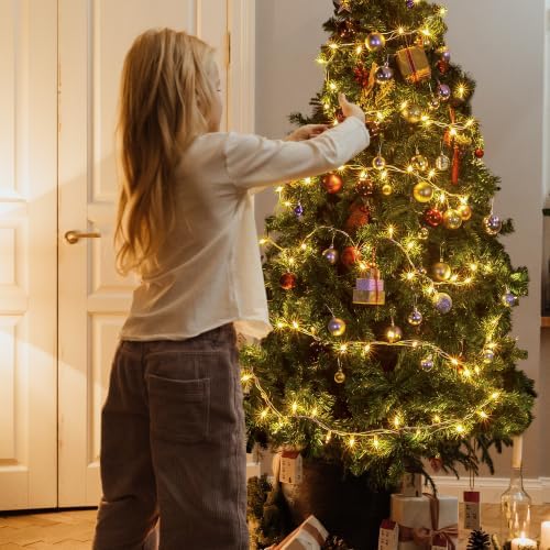 Hopolon Warm White Christmas Mini Lights, 50 Count 13FT White Wire - Image 5