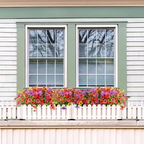 INQCMY Artificial Flowers for Outdoor Faux Plants Fake Flowers Spring Decor - Image 4