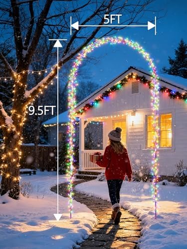Christmas Decoration Outdoor Arch Lights - 9.5FT 460 LED Multicolor - Image 3