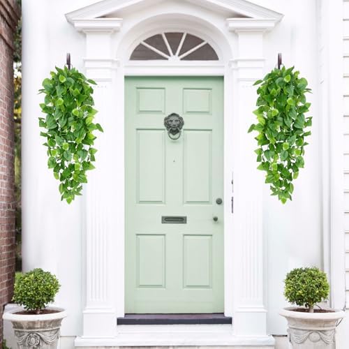 Waipfaru Fake Hanging Plants, 4Pcs Faux Ivy Pothos Vines Greenery - Image 7