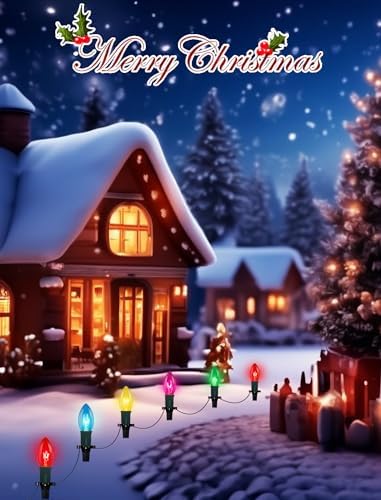 C9 Outdoor Christmas Lights with 38 Feet, 25 Multicolor Incandescent Bulbs and Stakes, Waterproof Shatterproof Pathway Markers for Path, Lane, Patio, Xmas Holiday - Image 7