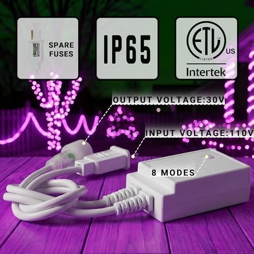 100ft Rope Lights Outside, Connectable & Flexible Tube Lights with 8 Modes Controller,Waterproof Pink LED Rope Lighting for Deck,Garden,Pool,Patio,Bedroom,Party,Indoor & Outdoor Landscape Lighting - Image 2