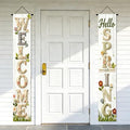 Nuxovilar Welcome Spring Plaid Porch Banners 12x70 Inches Polyester by Nuxovilar