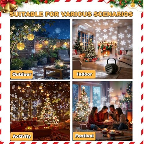 LED Christmas Projector Lamp, 16-Pattern HD Snowflake Light, USB-Powered mini ABS Projector, Indoor Outdoor Home Decor for Living Room Bedroom Party - Image 5